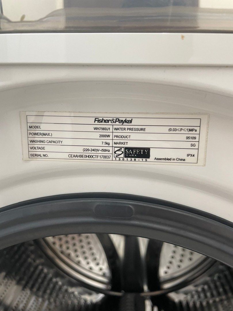 Fisher and Paykel Washing Machine, TV & Home Appliances, Washing