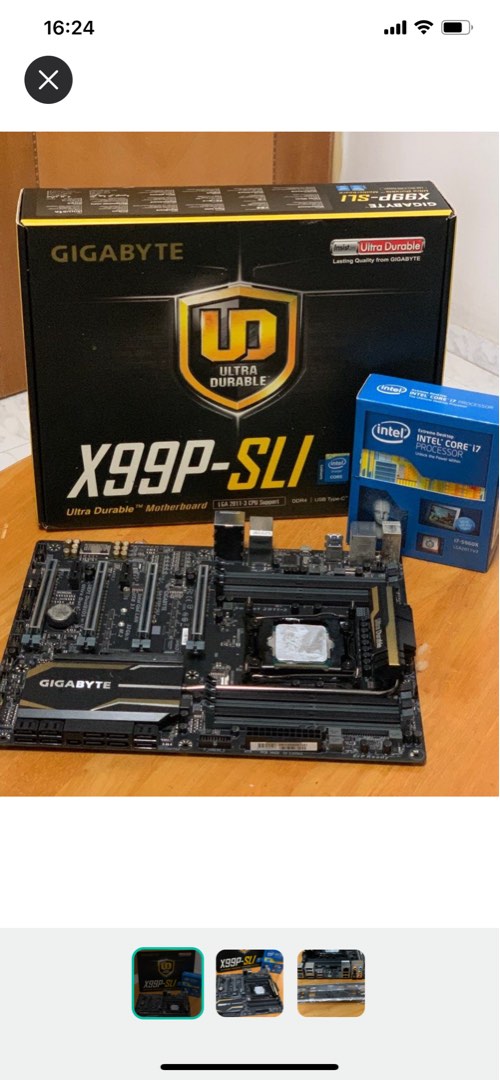 Gigabyte Motherboard X99SLI and Intel Extreme i75960X CPU, Computers