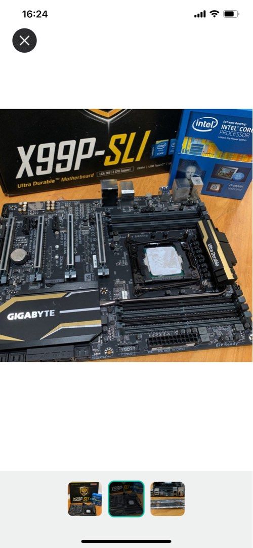Gigabyte Motherboard X99SLI and Intel Extreme i75960X CPU, Computers