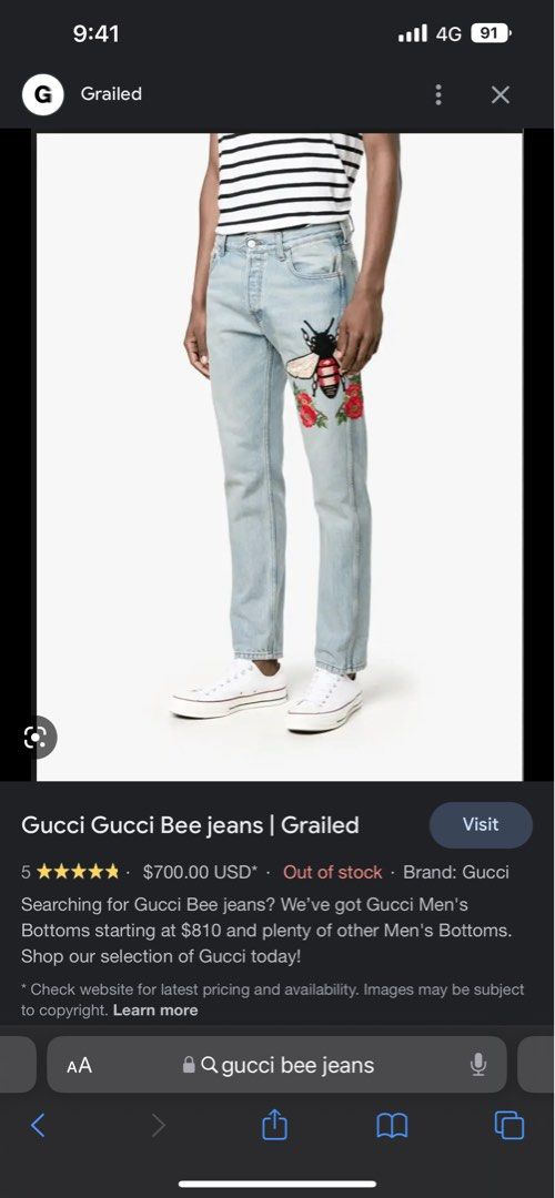 Gucci jeans bee store