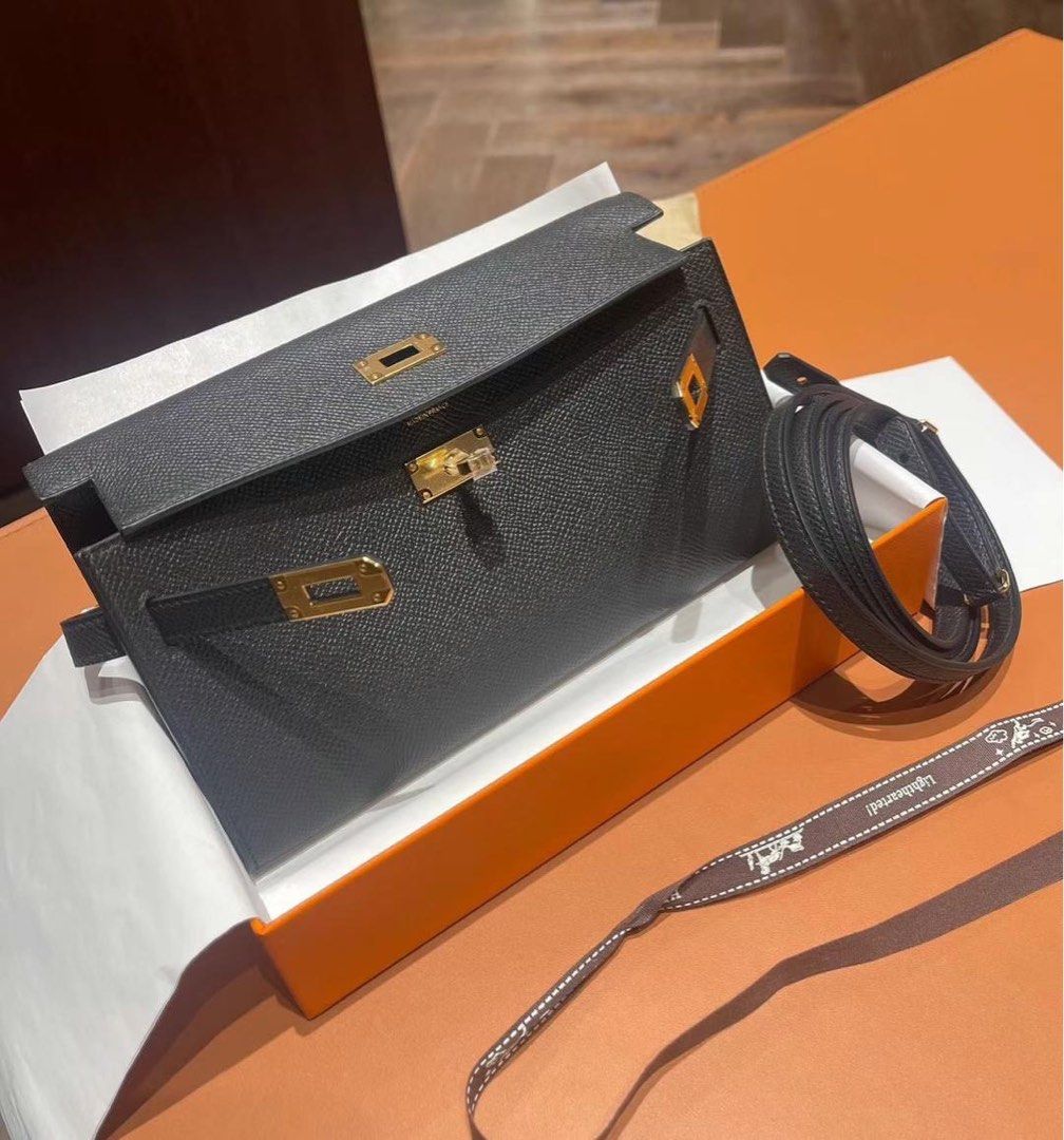 Hermes Kelly 25 Black Epsom GHW, Luxury, Bags & Wallets on Carousell