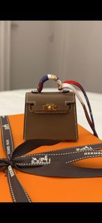 Hermes Anemone Tadelakt Leather Mini Kelly Twilly Bag Charm Hermes