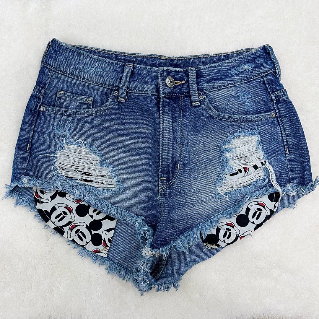 Mickey mouse cheap denim shorts h&m