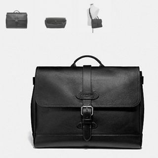HUDSON SMALL MESSENGER (COACH F30623) BLACK/BLACK ANTIQUE NICKEL
