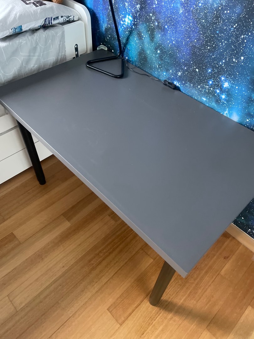 IKEA desk table with adjustable legs, Furniture & Home Living