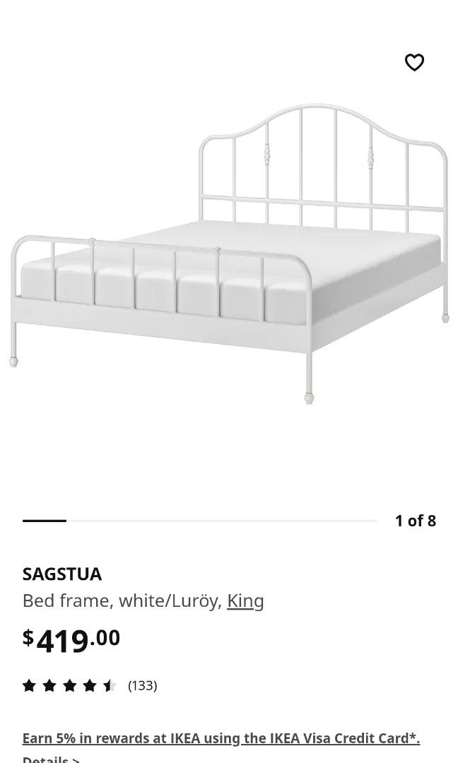 Ikea king Bed Frame, Furniture & Home Living, Furniture, Bed Frames