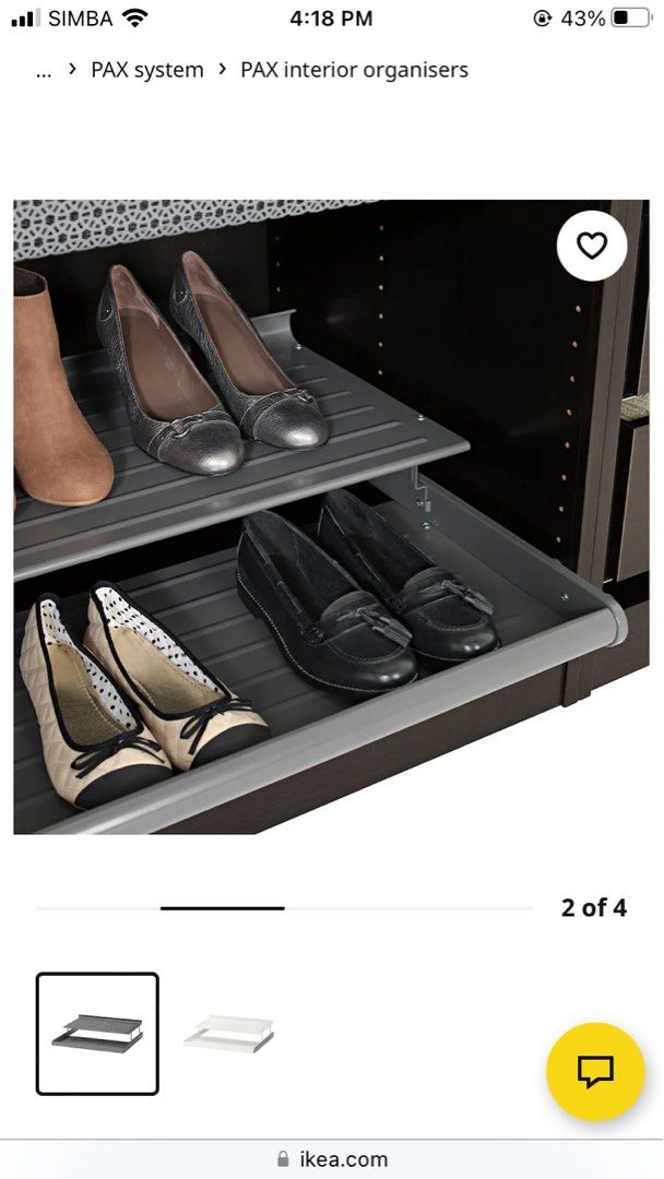 Komplement pull hotsell out shoe shelf