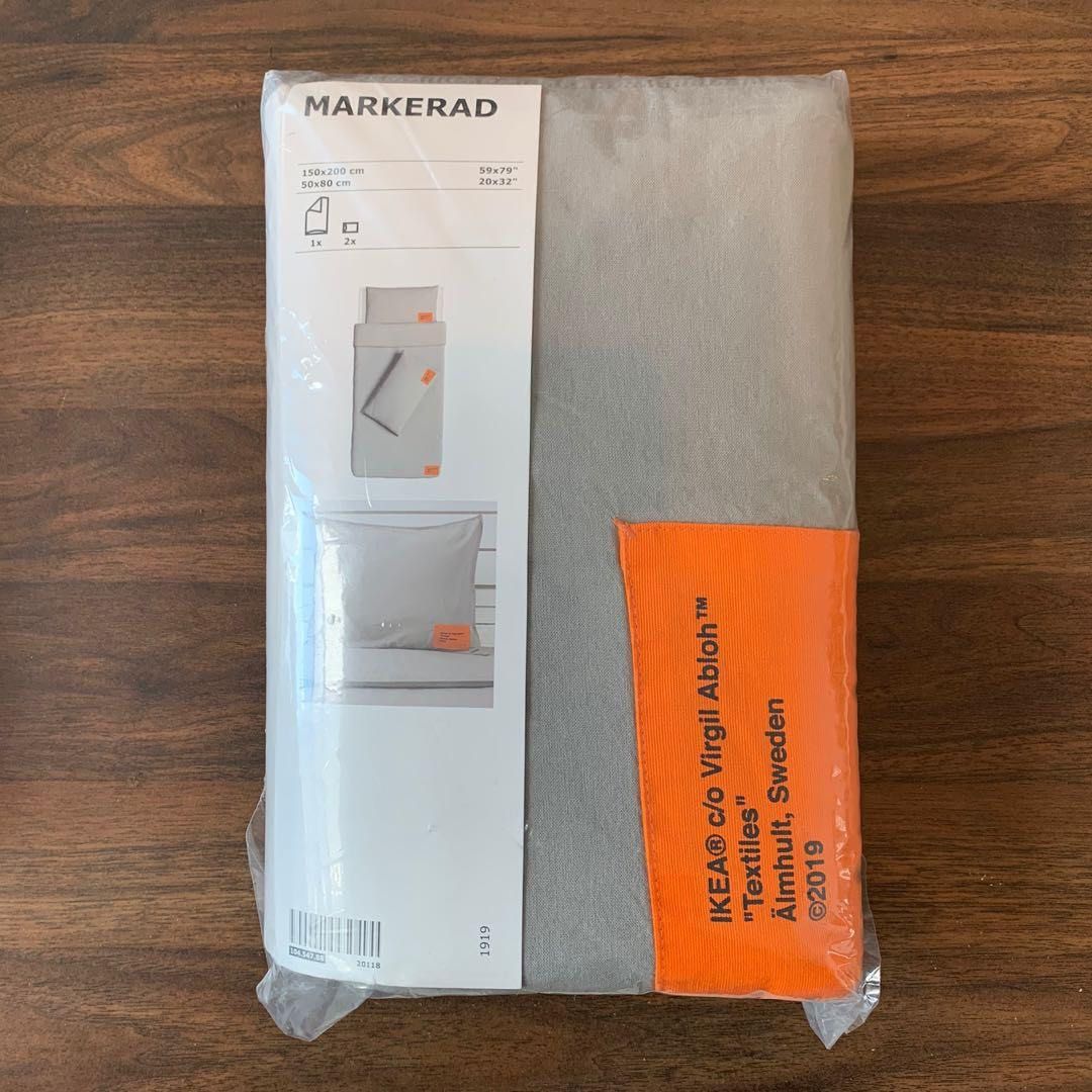 Ikea x Virgil Abloh Markerad Off-White collection Bed Quilt Cover,  Everything Else on Carousell