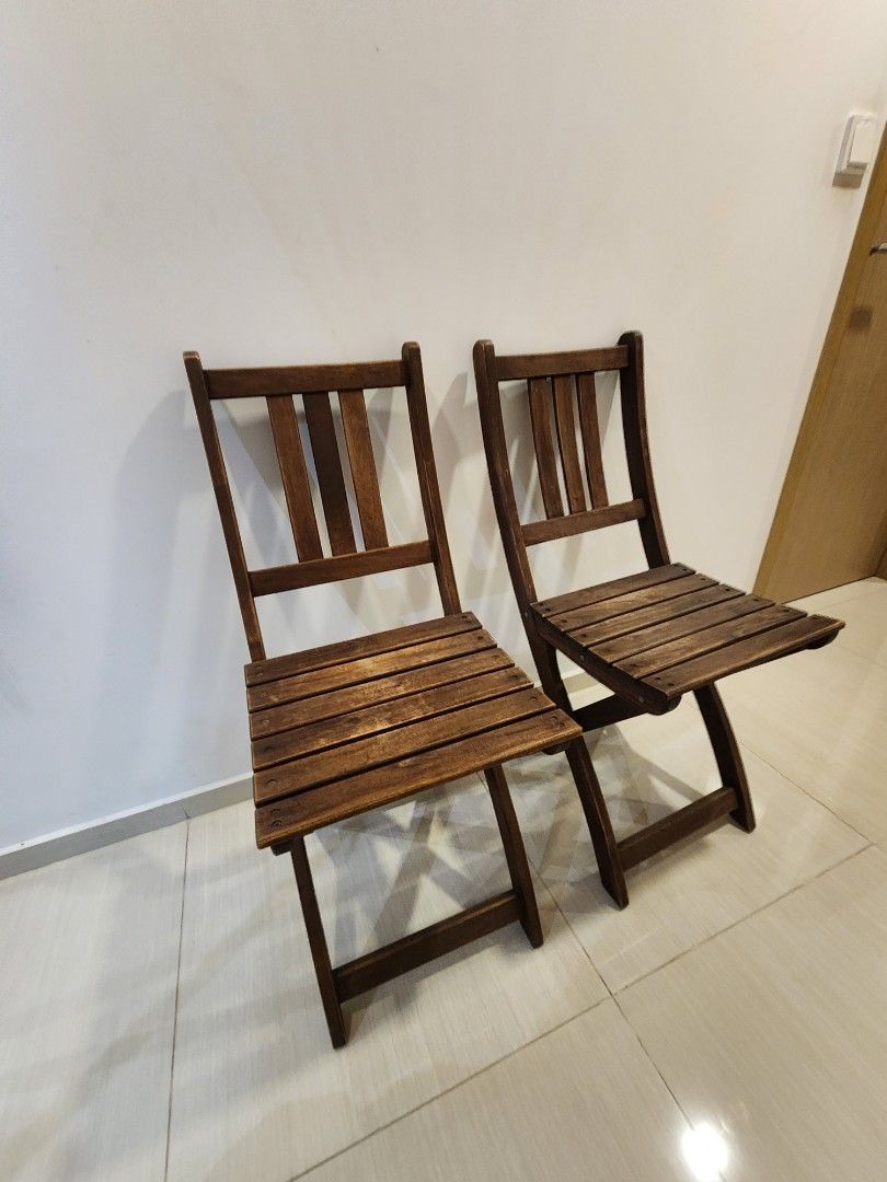 Ikea outdoor wooden chair, Furniture & Home Living, Outdoor Furniture