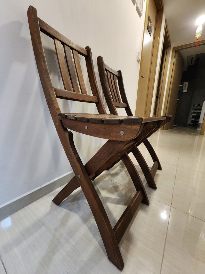 Ikea outdoor wooden chair, Furniture & Home Living, Outdoor Furniture