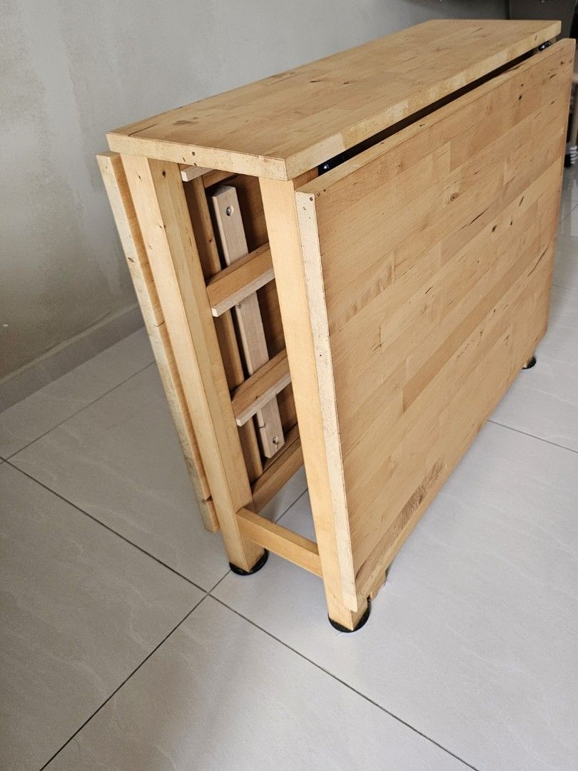IKEA wooden foldable table, Furniture & Home Living, Furniture, Tables