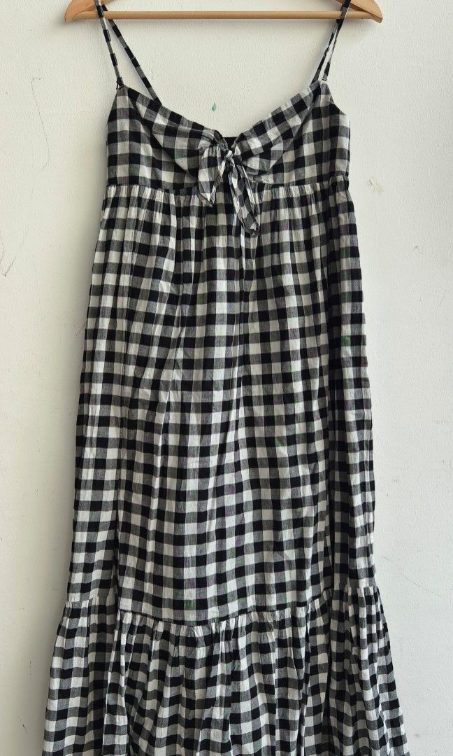 J crew black and white gingham dress on sale