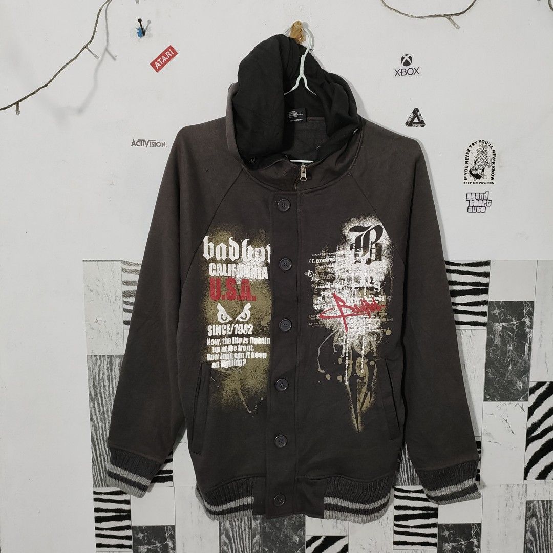 Jaket Badboy model Parka art Big Logo, Fesyen Pria, Pakaian Baju