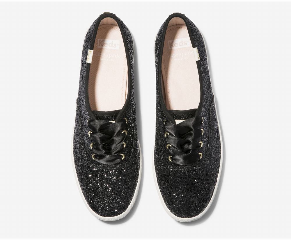 Keds X Kate Spade New York Glitter Wedding Shoes Black Sneakers