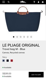 Le Pliage Original M Tote bag Navy - Recycled canvas (L2605089P68)
