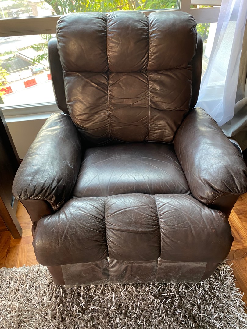 Leather recliner single sofa pure leather, Furniture & Home Living, Furniture, Other Home