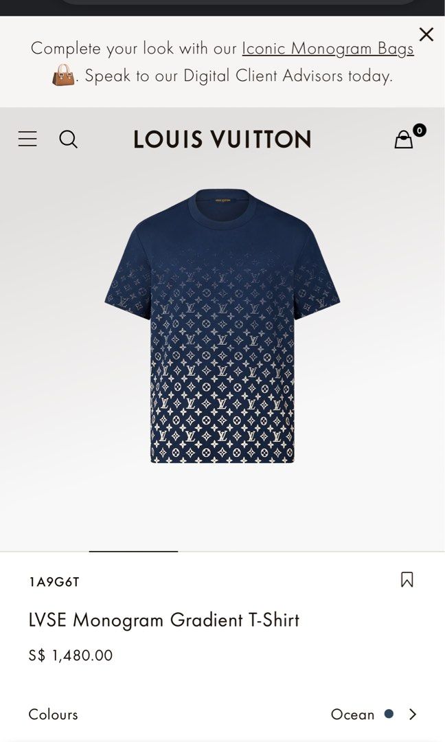 Louis Vuitton, Shirts, Louis Vuitton Lvse Monogram Gradient Tshirt Blue