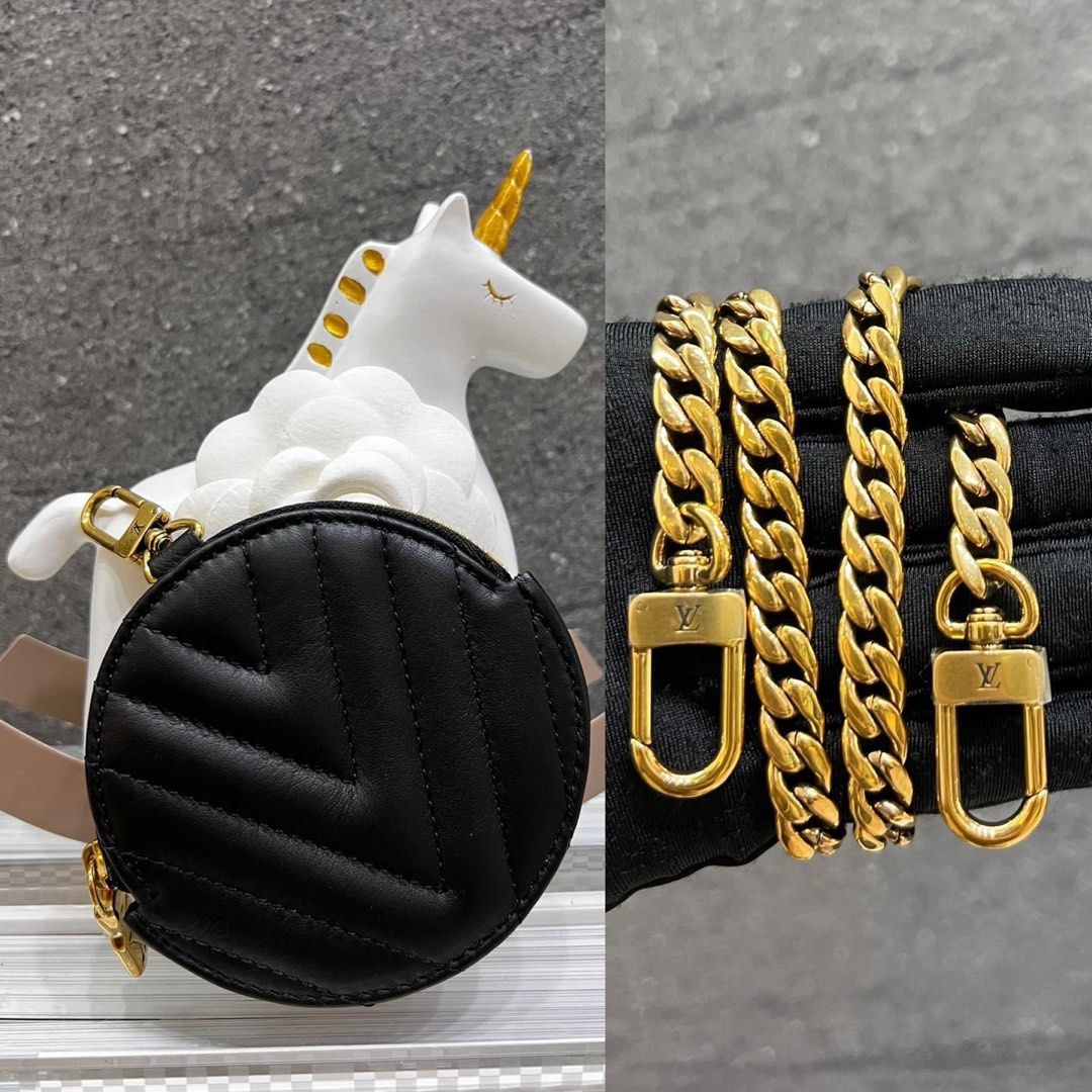 Louis Vuitton Black New Wave Chain Pochette Leather Pony-style