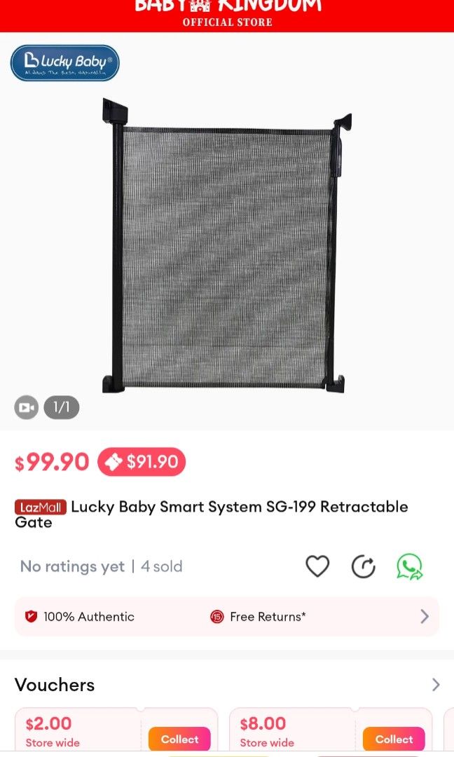 Lucky baby smart clearance system retractable gate