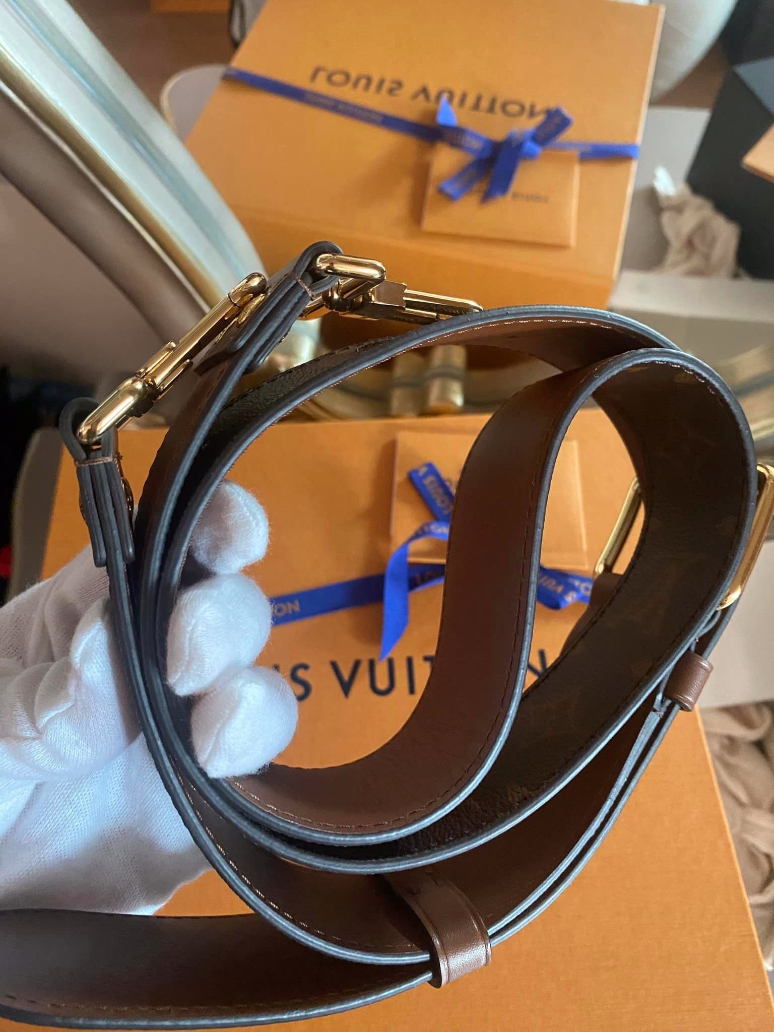 Louis Vuitton Adjustable Shoulder Strap 16 mm Ebene Brown EPI