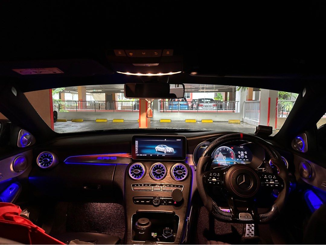 Mercedes ambient light amg dashboard panel burmester rotary speaker