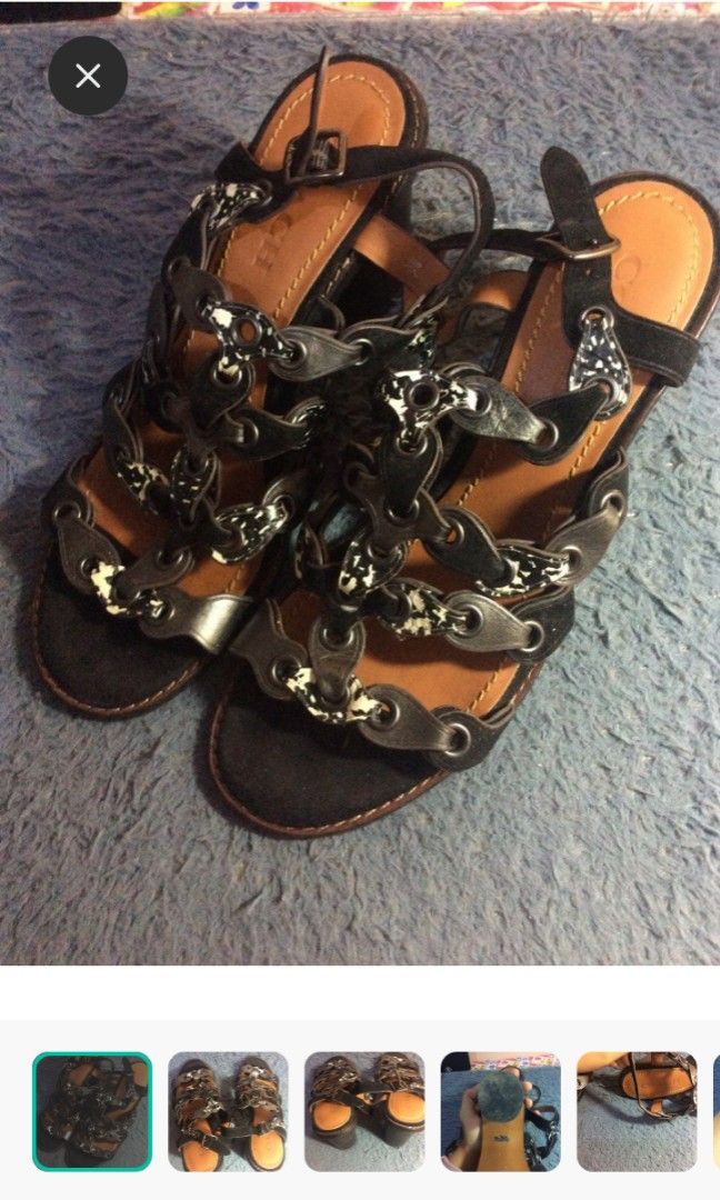 COACH Mid Heel Sandal with Coach Link