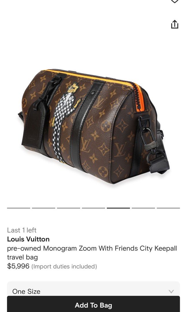 Louis Vuitton Monogram Canvas & Cowhide Leather Zoom With Friends City  Keepall