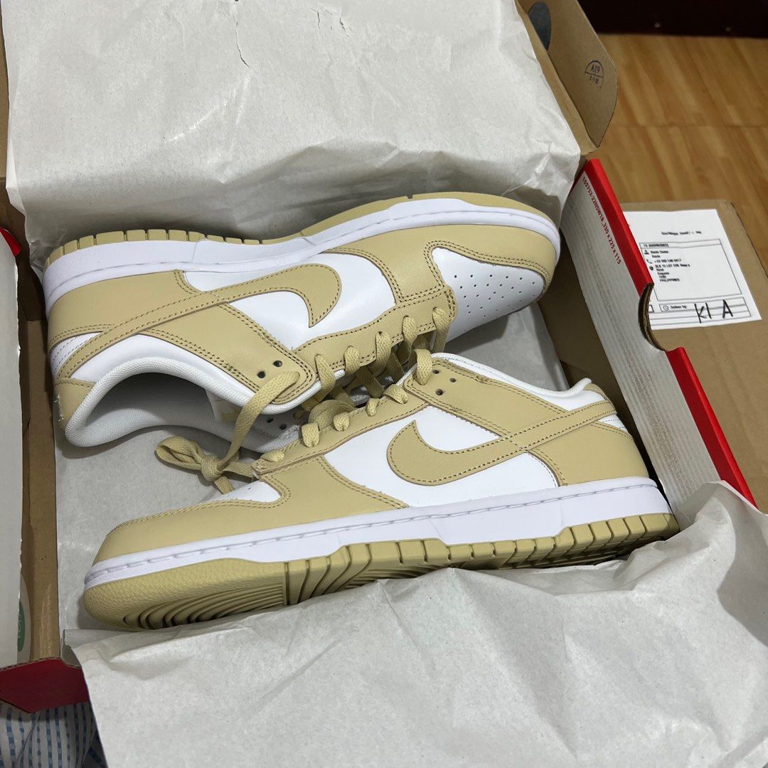 white and gold nike