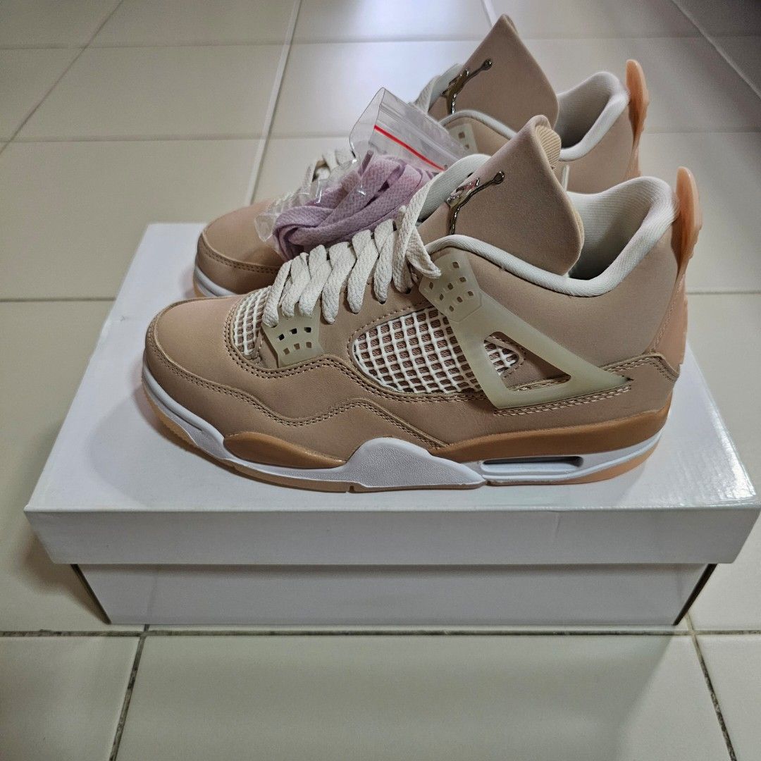  Nike Women's Air Jordan 4 WMNS Shimmer, Shimmer/Bronze  Eclipse/Orange, 5W