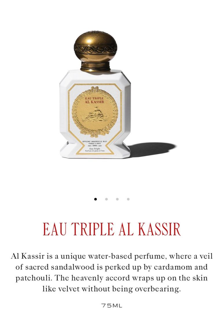 officine universelle buly; eau triple al kassir, Beauty & Personal Care,  Fragrance & Deodorants on Carousell