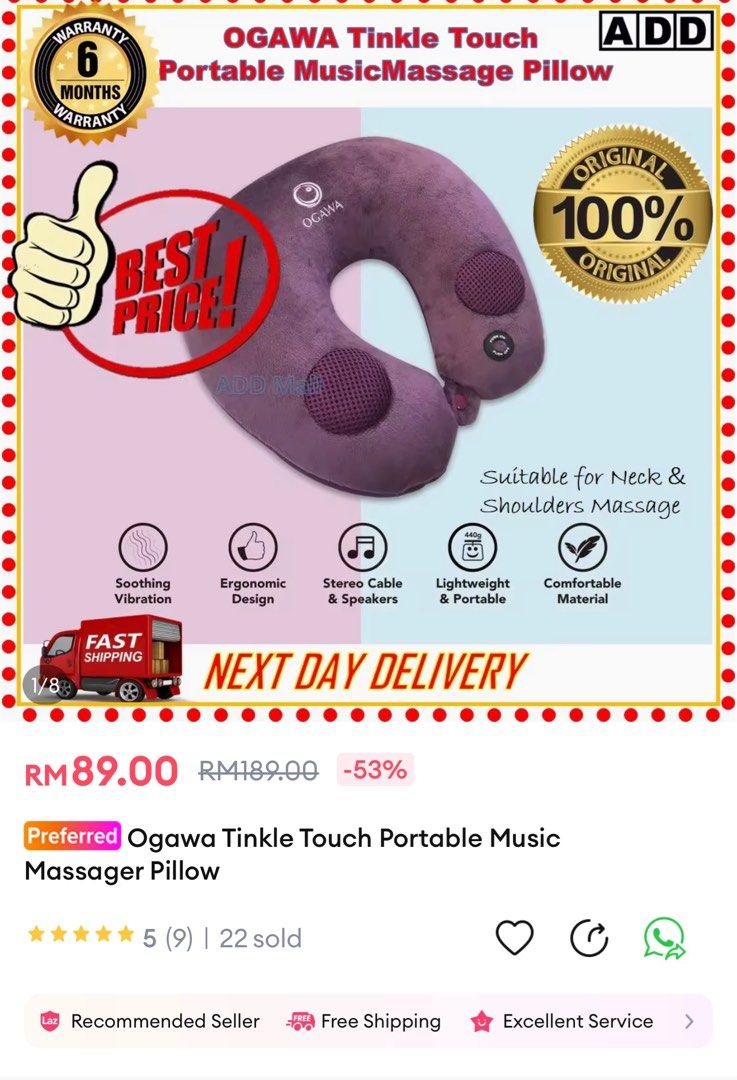 Ogawa massage pillow discount price