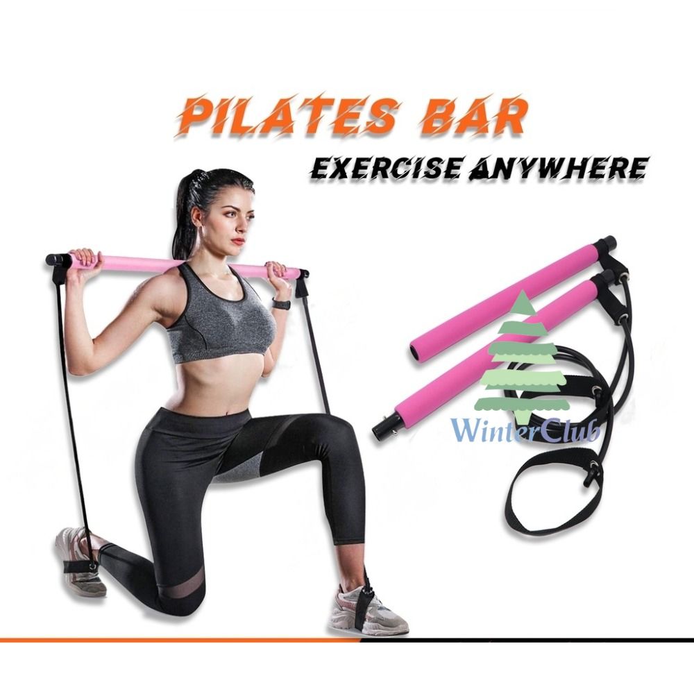 Pilates Bar Kit With Resistance Band Pilates Exercise Stick Toning