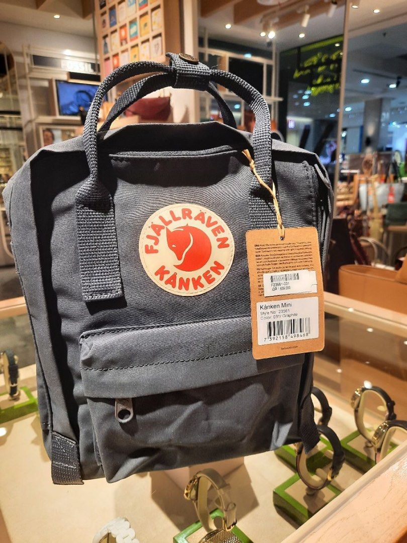 Used Fjallraven Mini Graphite FjallRaven Kanken Mini Kids Backpack