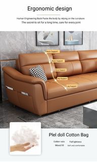 REAL LEATHER SOFA BED FOLDABLE