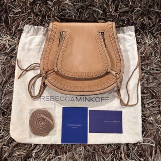 Urbancode suede ring detail leather crossbody bag in brown