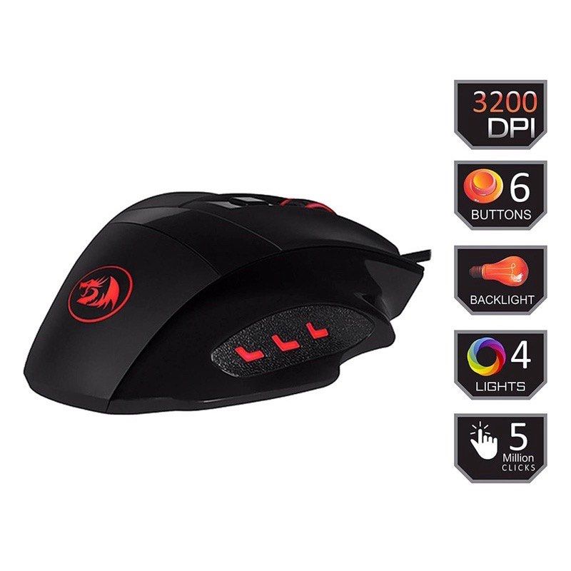 Redragon PHASER M609 Wired USB Gaming Mouse 3200 DPI/LED Lighting for Windows/Mac PC (Category: Mouse & Mousepads) located in Quezon City. Submitted by dragndropretail (Listing ID 1226213479, Image 2). Description: ✅ 💯ORIGINAL ✅ 3200 DPI(4GEAR:1000/1600/2400/3200) ✅ 6600FPS 10G ACC ✅ 1000Hz polling rate ✅ OMRON gaming switch ✅ Durable smooth TEFLON feet pads ✅ Driver :macro.button.light.adjustable ✅ 7 buttons ✅ 5 memory modes SPECIFICATIONS: 320