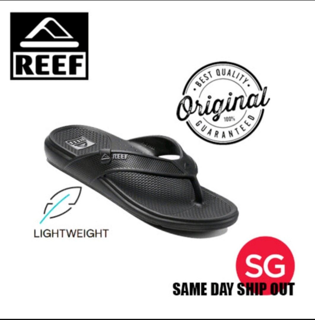 Mens black shop reef flip flops