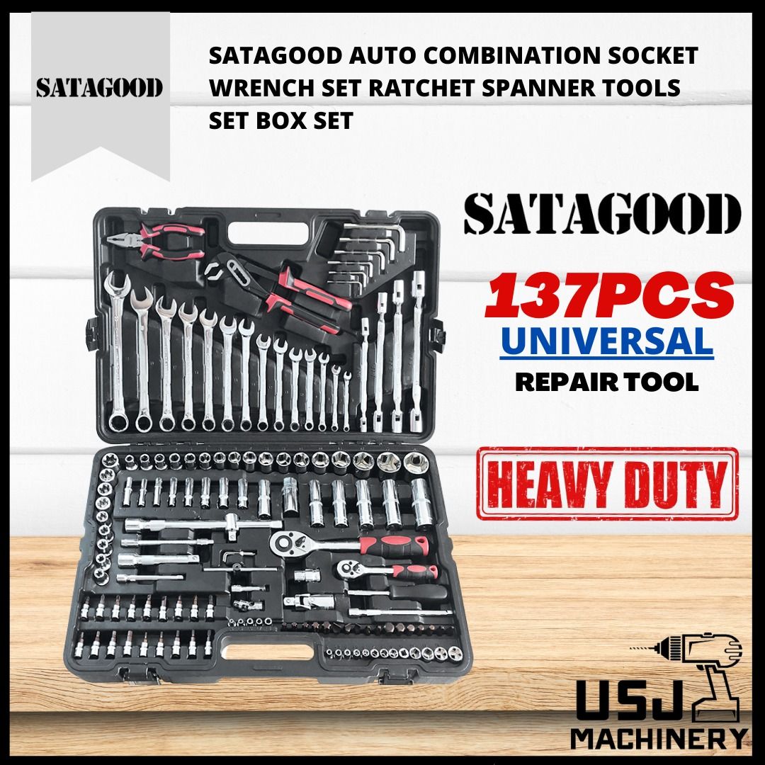 SATAGOOD 137pcs Universal Auto Repair Tool Combination Socket