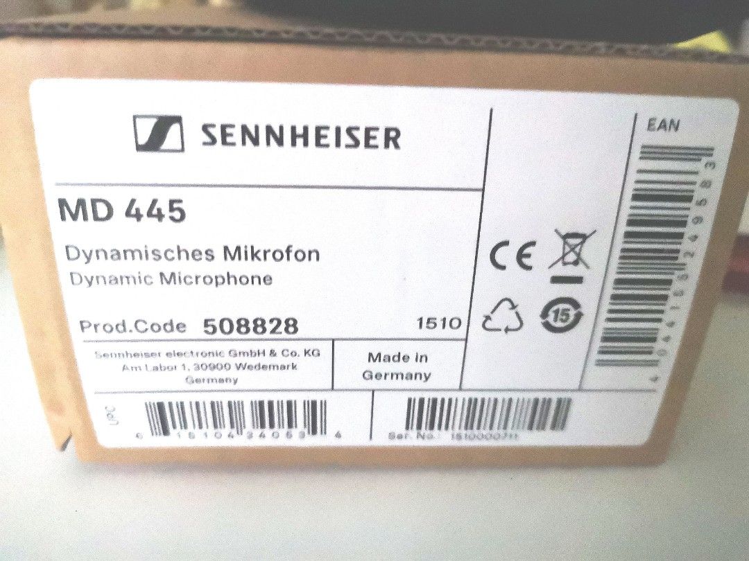 Sennheiser MD 445 Microphone 專業咪, 興趣及遊戲, 音樂、樂器& 配件