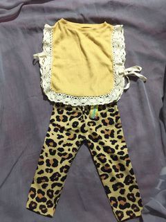 Setelan Kaftan bayi knit Leopard (NEW)