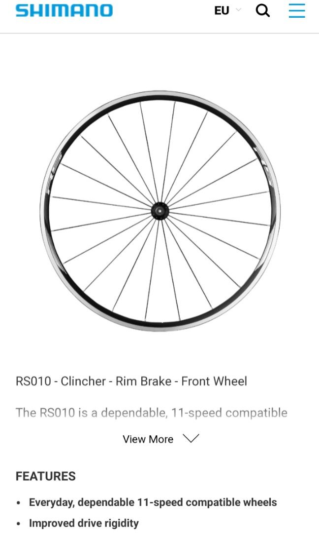 Shimano rs top front wheel