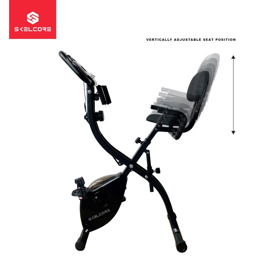 Skelcore 3 in 1 Folding Exercise Bike with 8 Resistance Levels