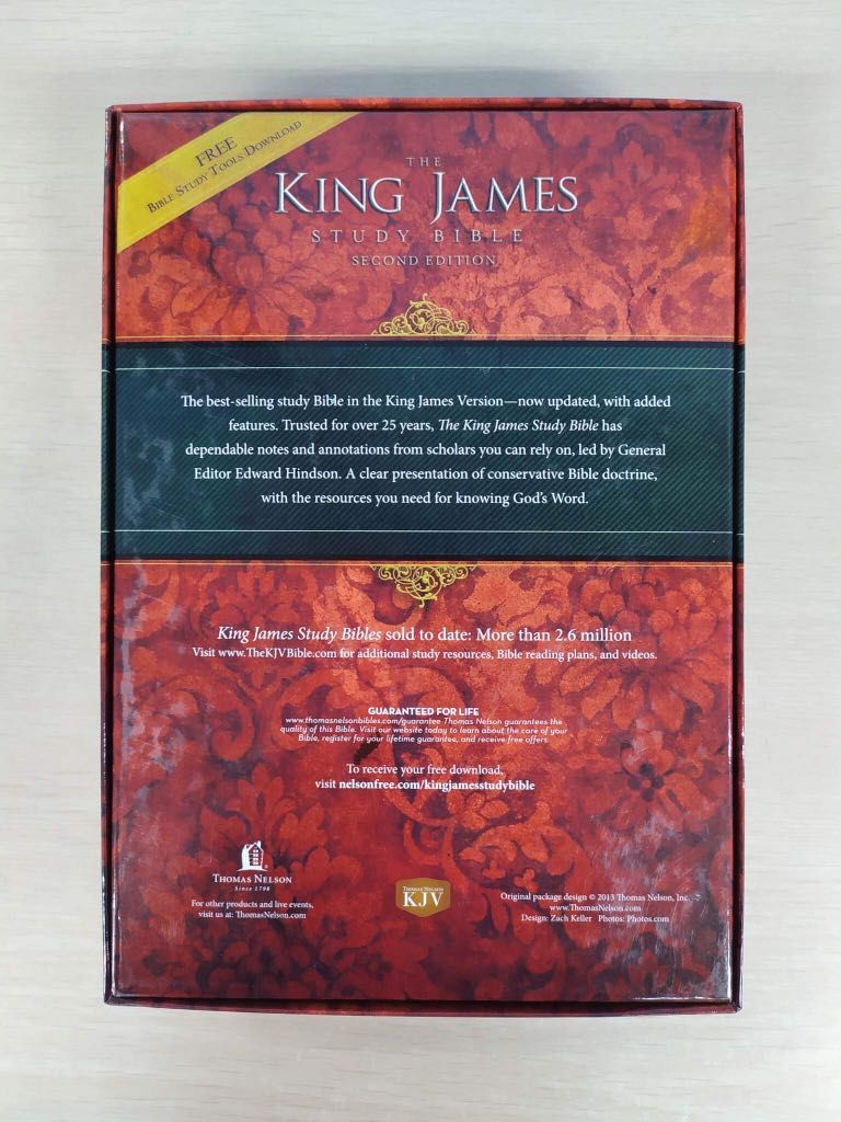 The King James Study Bible Second Edition (Leather), Hobbies & Toys ...