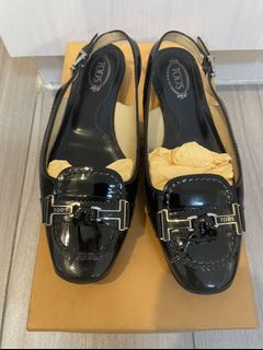 Tods Patent Slingback