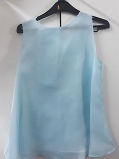 Babyblue organza Bow Top