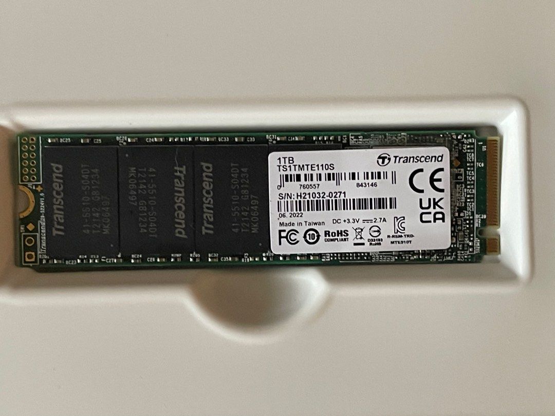 Transcend NvME SSD 1 TB TS1TMTE110S, Computers & Tech, Parts ...
