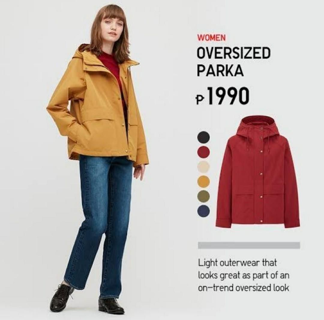 Uniqlo Navy Blue Oversized Parka Women s Fashion Coats Jackets