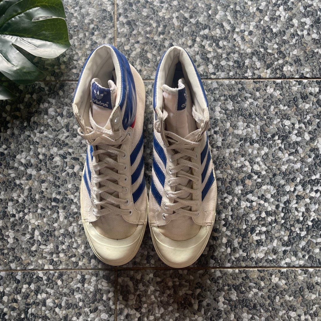 Vintage Adidas Top Ten Hi Tops Canvas 1980s Made in Taiwan Men s