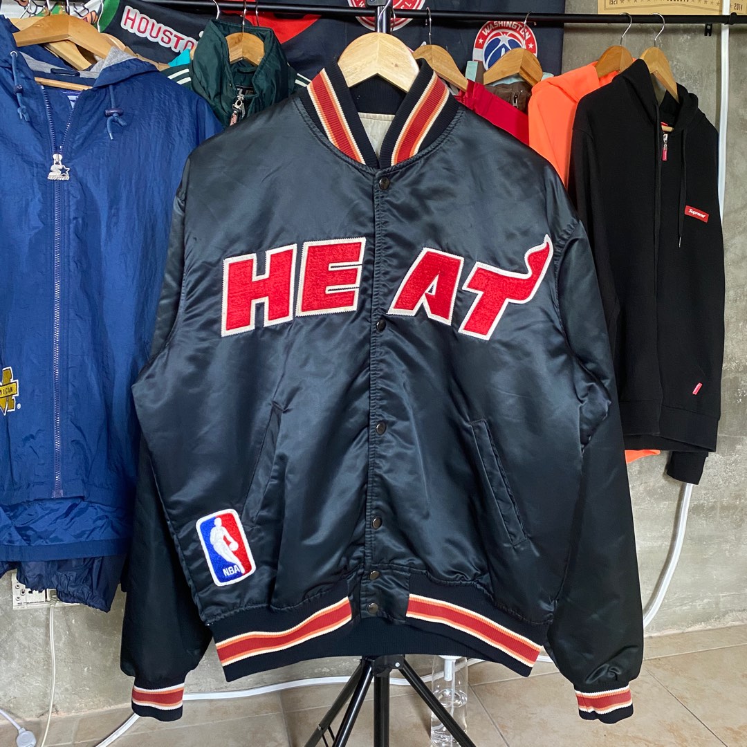 STARTER, Jackets & Coats, Miami Heat Satin Jacket By Starter