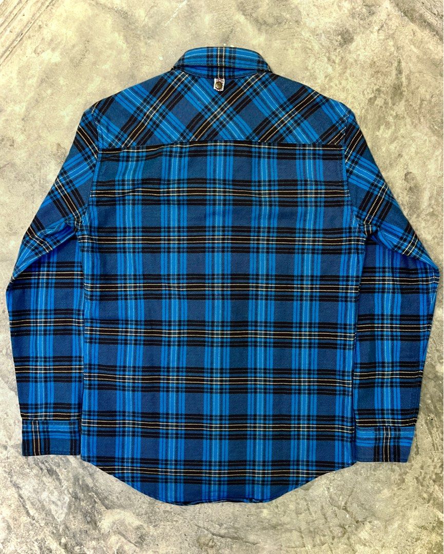 Visvim SS12 Black Elk Flannel (Brushed Giza) Blue Check, Men